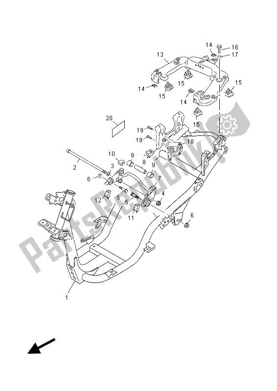 Todas las partes para Marco de Yamaha YN 50 FU 2015