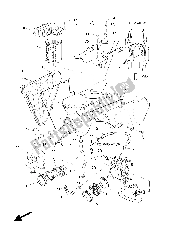Alle onderdelen voor de Inname van de Yamaha XT 660Z Tenere 2015