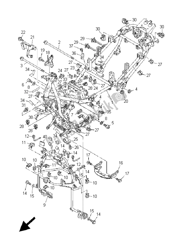 Todas las partes para Marco de Yamaha XP 500A T MAX 2005