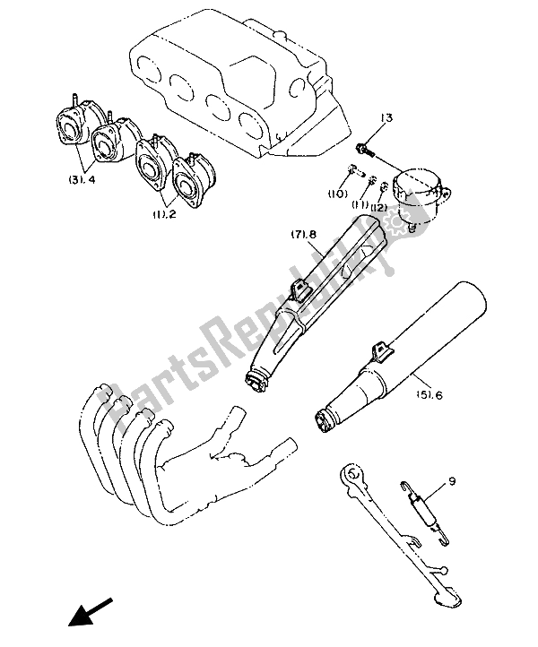 All parts for the Alternate (engine, Chassis) (for Sweden) of the Yamaha FJ 1200 1986