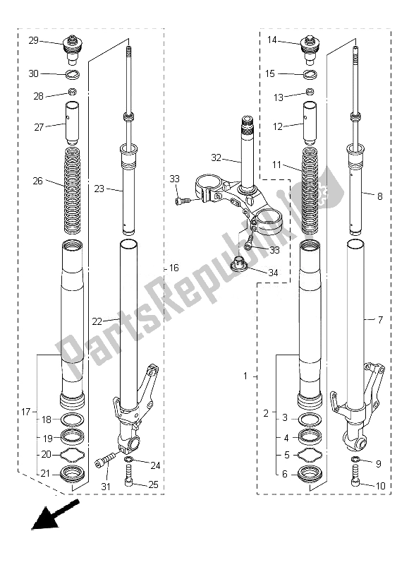 Wszystkie części do Przedni Widelec Yamaha FZ8 S 800 2014