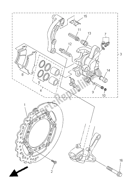 Todas las partes para Pinza De Freno Delantero de Yamaha YZ 125 2012