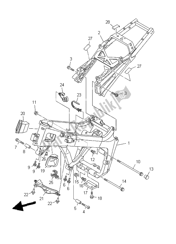 Tutte le parti per il Telaio del Yamaha TDM 900 2009