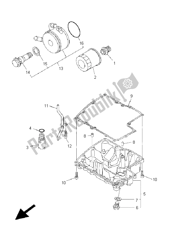 Alle onderdelen voor de Olie Reiniger van de Yamaha FZ8 NA 800 2011