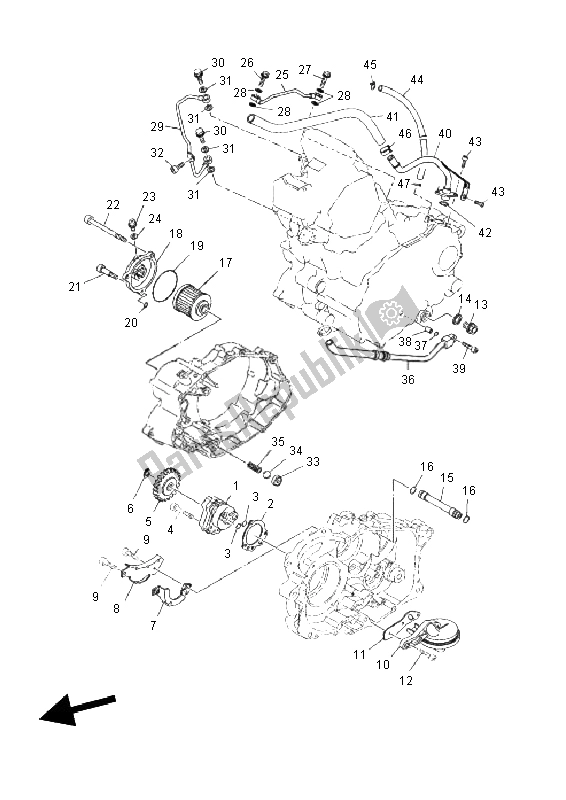 Alle onderdelen voor de Oliepomp van de Yamaha XT 660 ZA Tenere SE 2011