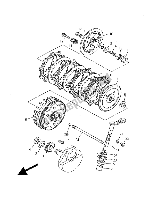 Todas as partes de Embreagem do Yamaha TW 125 2000