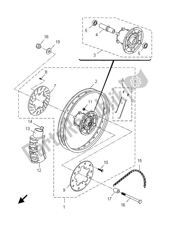 Tutte le parti per il Ruota Posteriore del Yamaha DT 50R SM 2005