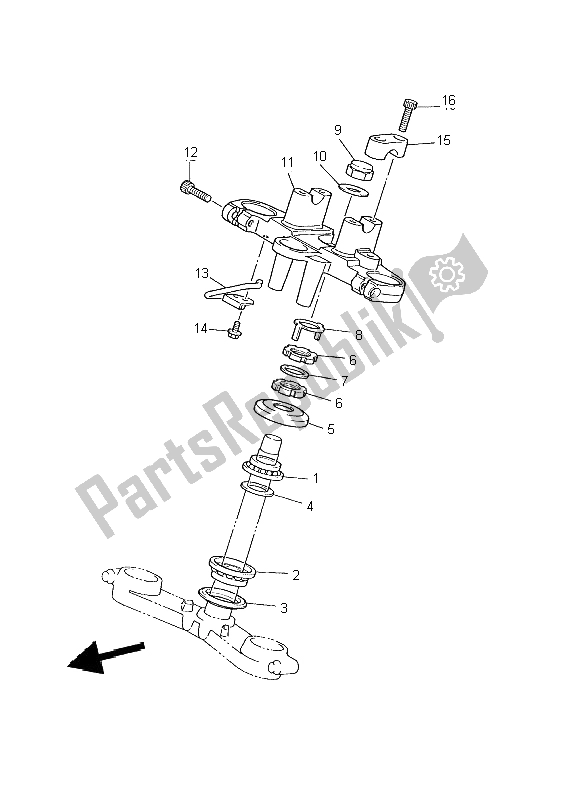 Alle onderdelen voor de Sturen van de Yamaha XJ 900S Diversion 2002