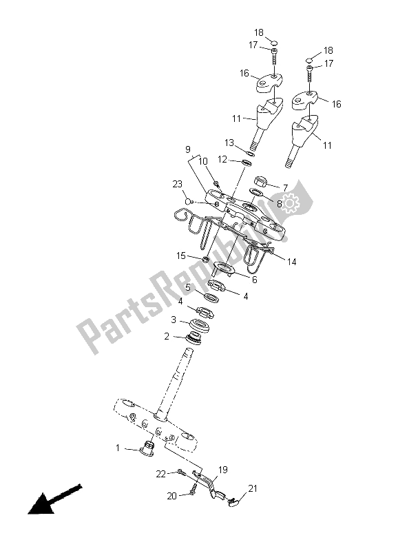 Alle onderdelen voor de Sturen van de Yamaha XVS 950A 2012