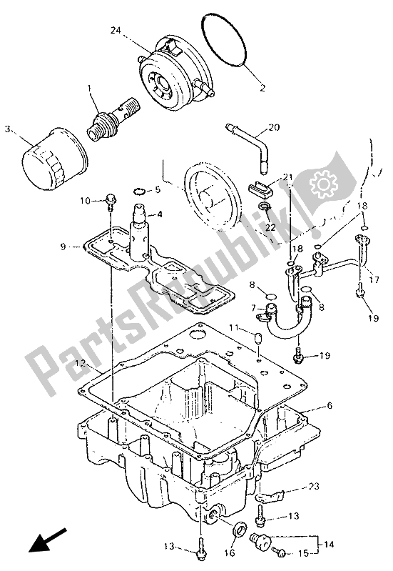 Toutes les pièces pour le Nettoyant Huile du Yamaha GTS 1000 1993