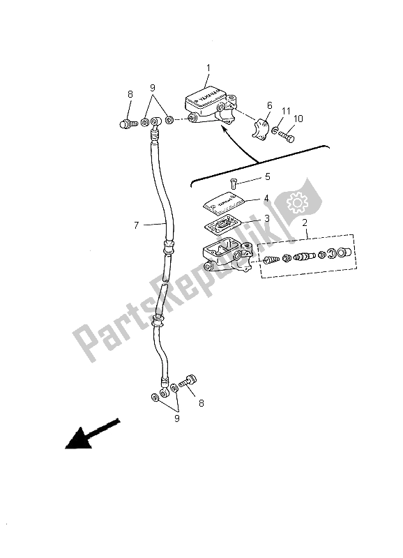 Toutes les pièces pour le Maître-cylindre Avant du Yamaha XV 125S Virago 2000