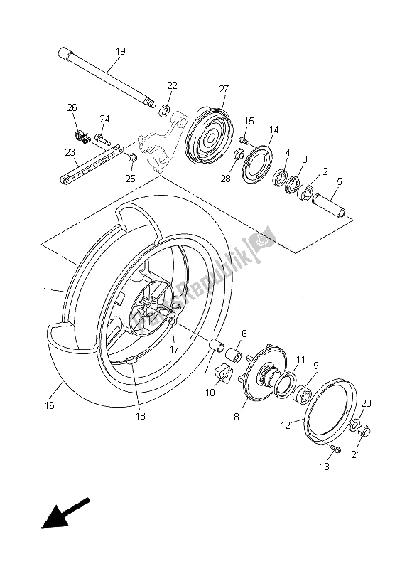 Tutte le parti per il Ruota Posteriore del Yamaha FJR 1300A 2014