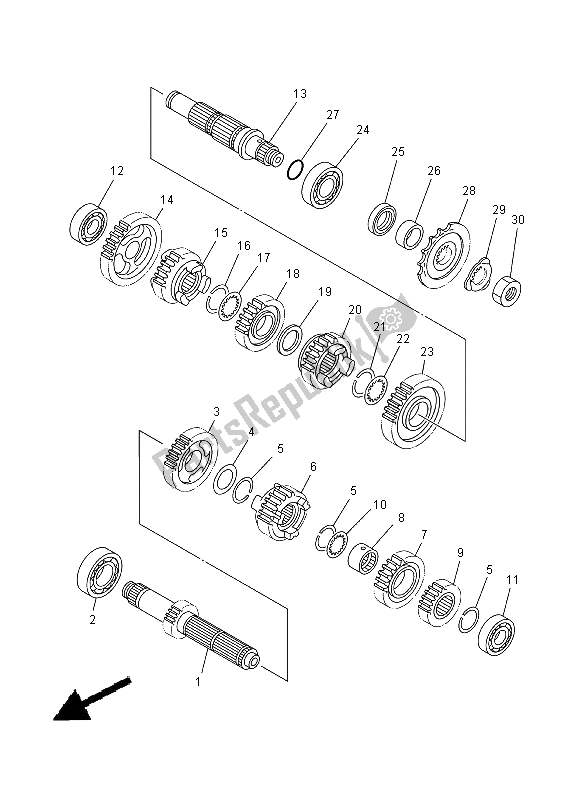 Toutes les pièces pour le Transmission du Yamaha YZ 250 2000