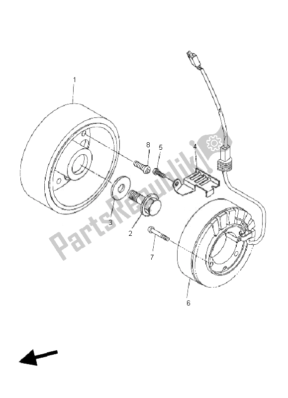 Toutes les pièces pour le Générateur du Yamaha FZ6 N 600 2007