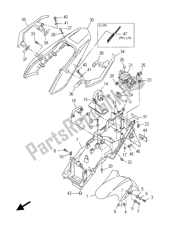 Alle onderdelen voor de Spatbord van de Yamaha FZS 1000 S Fazer 2003