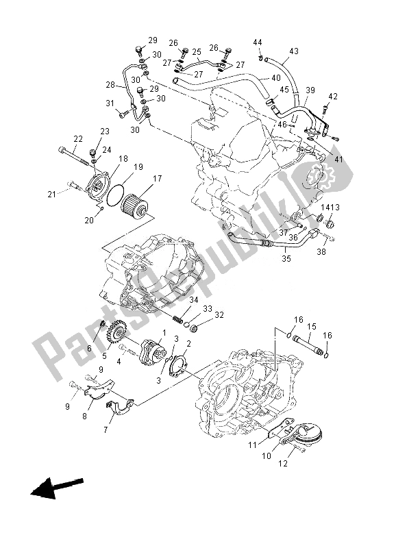 All parts for the Oil Pump of the Yamaha XT 660Z Tenere 2010