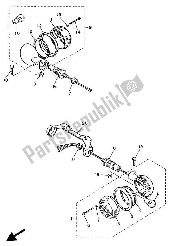 Todas as partes de Luz Intermitente do Yamaha XV 1100 Virago 1994