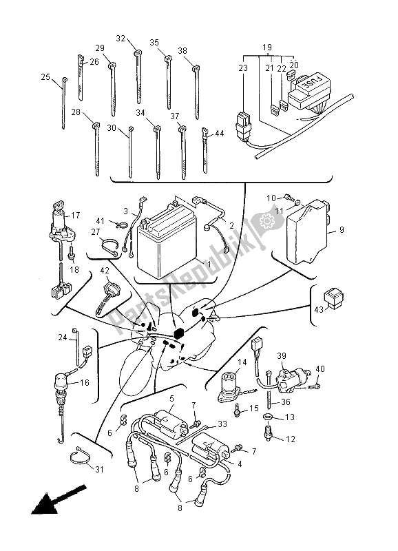 Wszystkie części do Elektryczny 2 Yamaha XJ 900S Diversion 2000