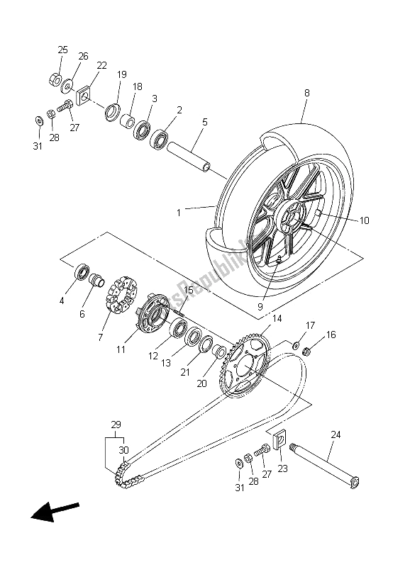 Todas las partes para Rueda Trasera de Yamaha YZF R1S 1000 2006