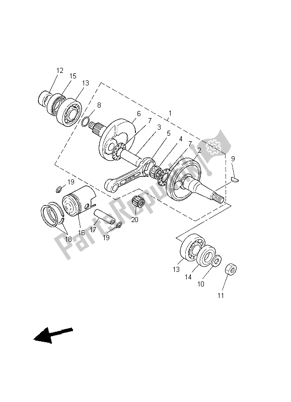 Todas las partes para Cigüeñal Y Pistón de Yamaha PW 80 2009