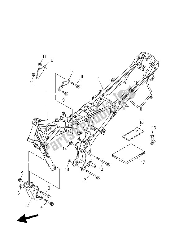 All parts for the Frame of the Yamaha YBR 125 ED 2006