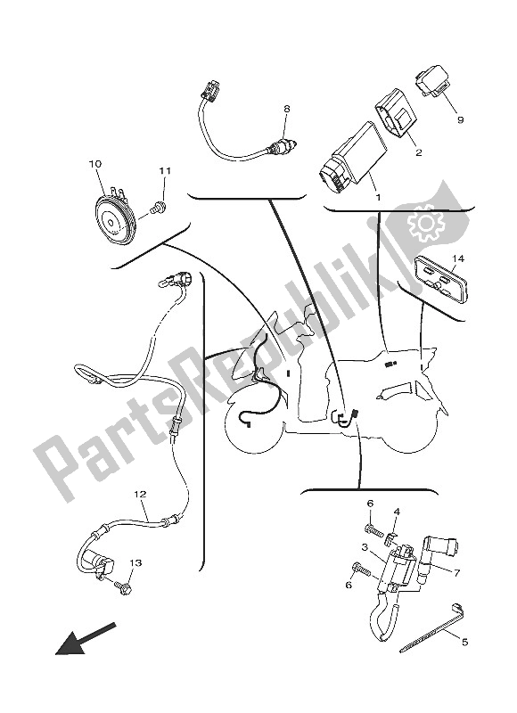 Tutte le parti per il Elettrico 2 del Yamaha MW 125 2016