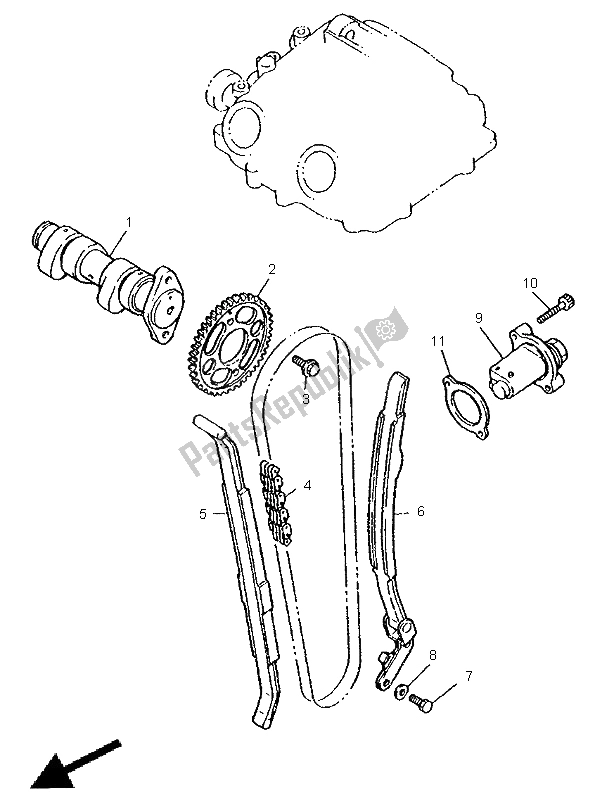 Tutte le parti per il Albero A Camme E Catena del Yamaha XT 600E 1998