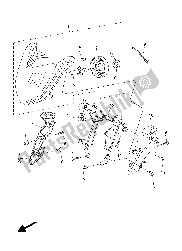 All parts for the Headlight of the Yamaha FZ1 N 1000 2012