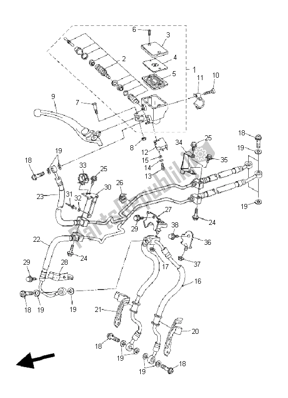 Tutte le parti per il Pompa Freno Anteriore del Yamaha FZ1 SA Fazer 1000 2008