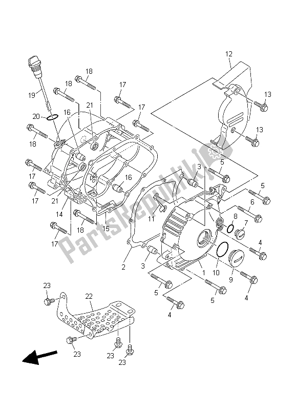 Toutes les pièces pour le Couvercle De Carter 1 du Yamaha TT R 90 2006