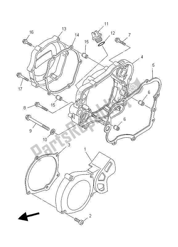 Tutte le parti per il Coperchio Del Carter 1 del Yamaha YZ 85 SW LW 2006