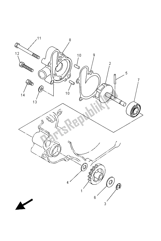 Toutes les pièces pour le Pompe à Eau du Yamaha YZ 125 1997