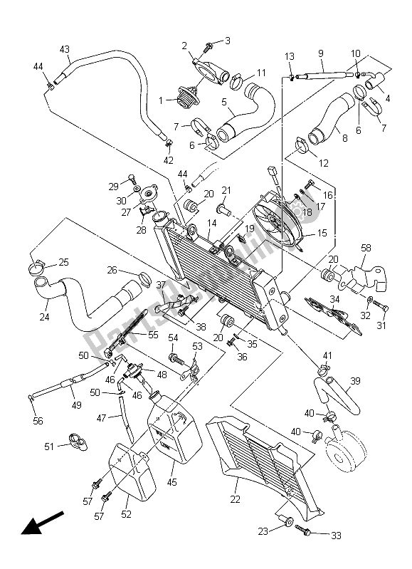 Tutte le parti per il Tubo Del Radiatore del Yamaha XJ6 NA 600 2015