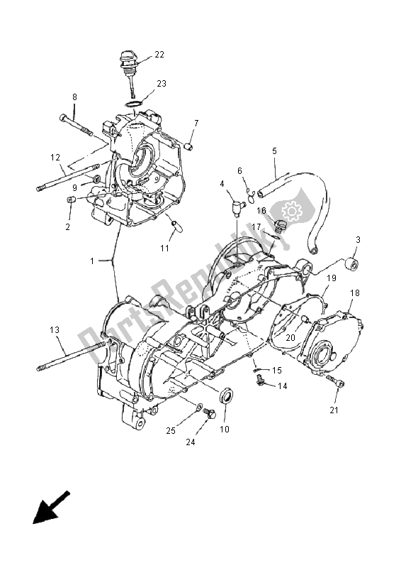 All parts for the Crankcase of the Yamaha YP 125E Majesty 2005