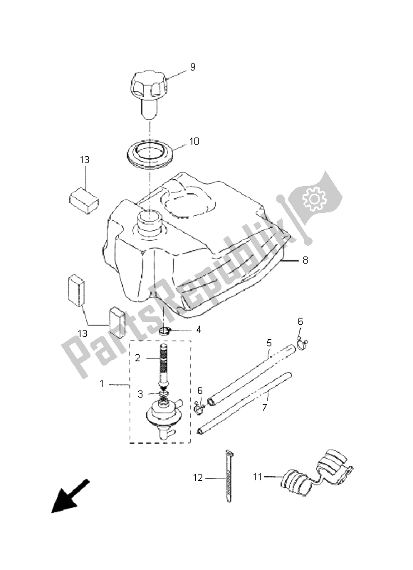 Todas las partes para Depósito De Combustible de Yamaha CW 50 BWS 2005