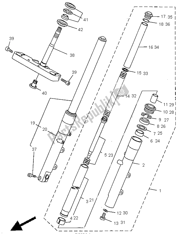 Tutte le parti per il Forcella Anteriore del Yamaha XVS 650 Dragstar 1998