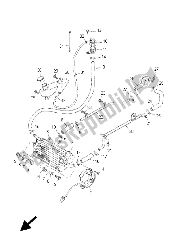 Tutte le parti per il Tubo Del Radiatore del Yamaha YP 125R X MAX 2006