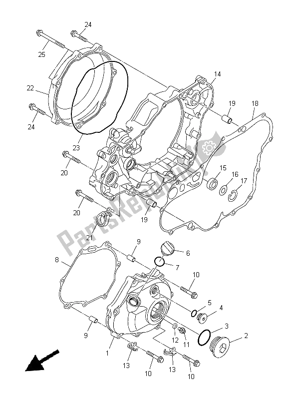 Tutte le parti per il Coperchio Del Carter 1 del Yamaha YZ 450F 2014