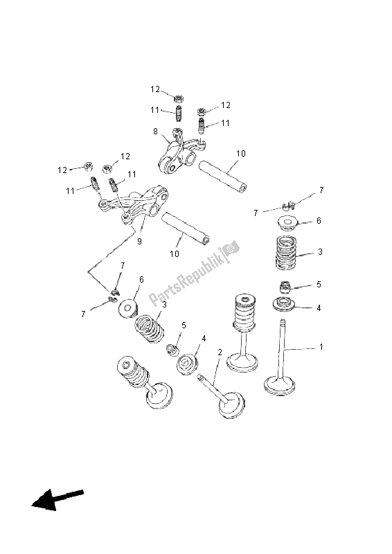 Todas as partes de Válvula do Yamaha MT 03 660 2011