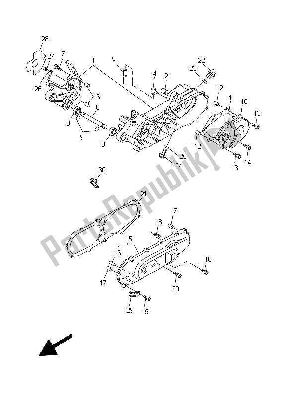 Tutte le parti per il Carter del Yamaha CW 50N 2013