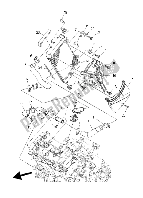 Tutte le parti per il Tubo Del Radiatore del Yamaha XT 1200Z Tenere 2011