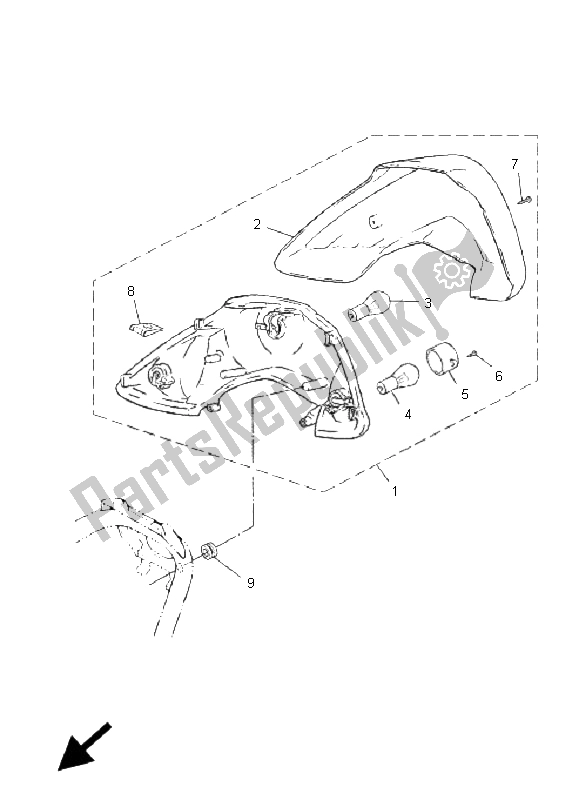 Tutte le parti per il Fanale Posteriore del Yamaha CS 50 RR LC JOG 2009