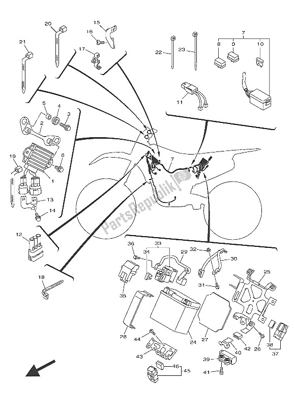 All parts for the Electrical 2 of the Yamaha YZ 250 FX 2016