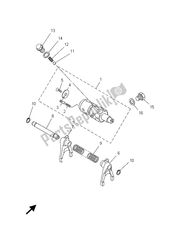 Tutte le parti per il Camma Cambio E Forcella del Yamaha YXR 700 Fspd Rhino 2013