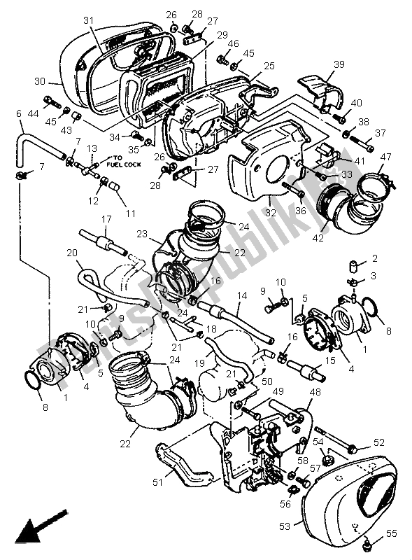 Toutes les pièces pour le Admission du Yamaha XV 750 Virago 1996