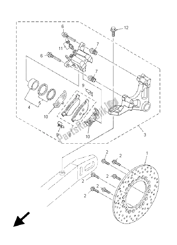 Todas las partes para Pinza De Freno Trasero de Yamaha TDM 900 2005