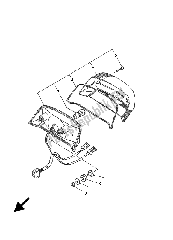 Tutte le parti per il Fanale Posteriore del Yamaha XJ 600S Diversion 2001