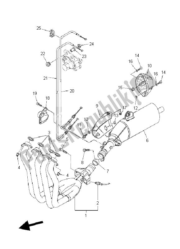 All parts for the Exhaust of the Yamaha FZ1 SA Fazer 1000 2008