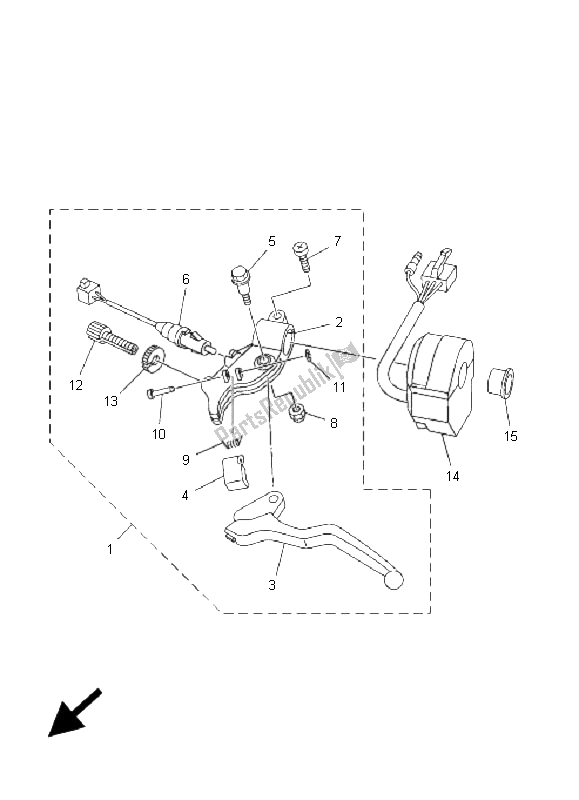 Todas las partes para Interruptor De Palanca Y Palanca de Yamaha YFM 50R 2009