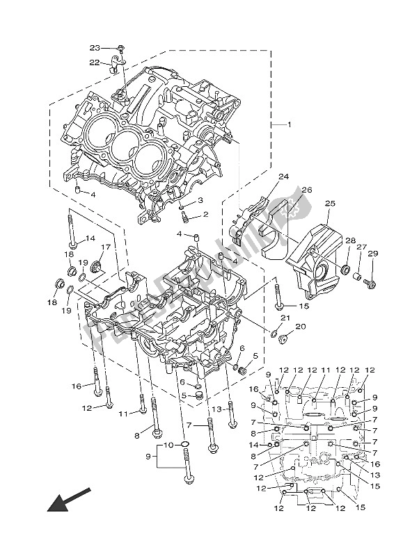 Alle onderdelen voor de Carter van de Yamaha MT 09A 900 2016